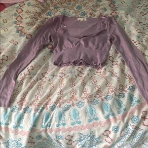 🪻lavender long sleeve crop top